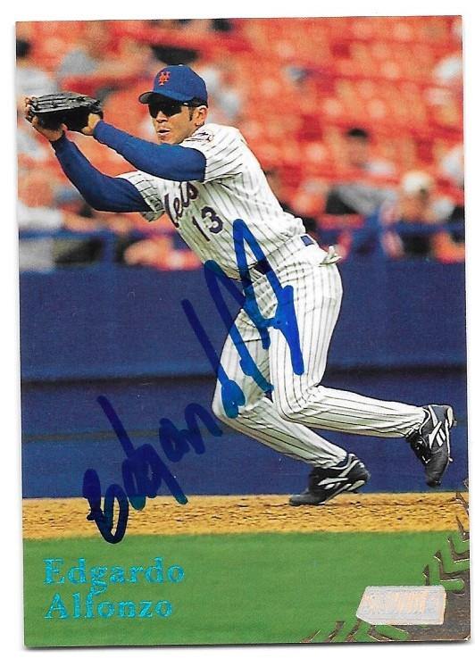 Edgardo Alfonzo Signed 1998 Stadium Club Baseball Card - New York Mets - PastPros