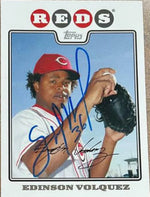 Edinson Volquez Signed 2008 Topps Baseball Card - Cincinnati Reds