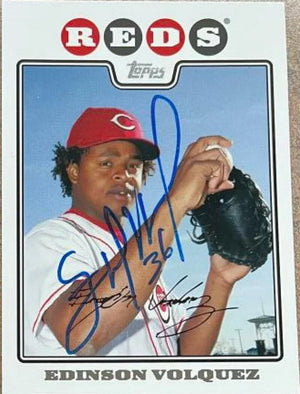 Edinson Volquez Signed 2008 Topps Baseball Card - Cincinnati Reds
