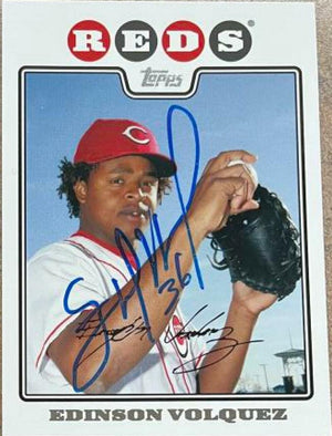 Edinson Volquez Signed 2008 Topps Baseball Card - Cincinnati Reds - PastPros