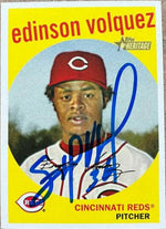 Edinson Volquez Signed 2008 Topps Heritage Baseball Card - Cincinnati Reds