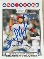 Edinson Volquez Signed 2008 Topps Updates & Highlights Baseball Card - Cincinnati Reds
