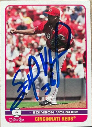 Edinson Volquez Signed 2009 O-Pee-Chee Baseball Card - Cincinnati Reds