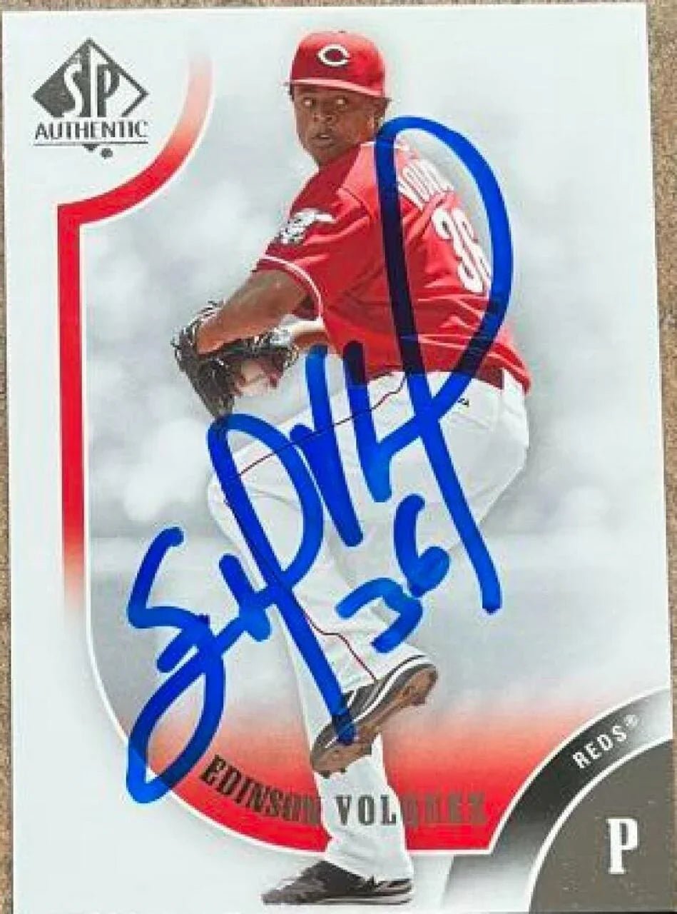 Edinson Volquez Signed 2009 SP Authentic Baseball Card - Cincinnati Reds