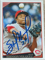 Edinson Volquez Signed 2009 Topps Baseball Card - Cincinnati Reds - PastPros