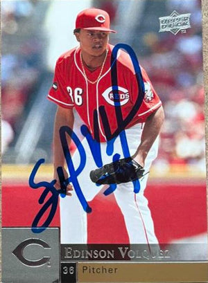 Edinson Volquez Signed 2009 Upper Deck Baseball Card - Cincinnati Reds - PastPros