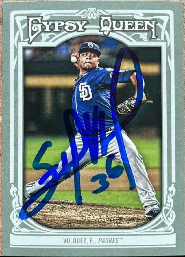 Edinson Volquez Signed 2013 Gypsy Queen Baseball Card - San Diego Padres