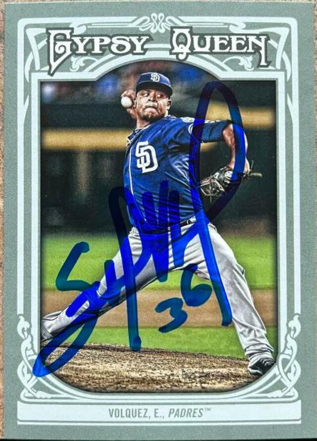 Edinson Volquez Signed 2013 Gypsy Queen Baseball Card - San Diego Padres - PastPros