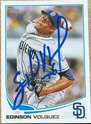 Edinson Volquez Signed 2013 Topps Baseball Card - San Diego Padres - PastPros