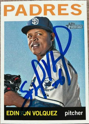 Edinson Volquez Signed 2013 Topps Heritage Baseball Card - San Diego Padres - PastPros
