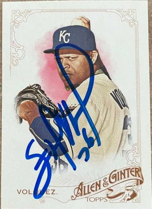 Edinson Volquez Signed 2015 Allen & Ginter Baseball Card - Kansas City Royals - PastPros