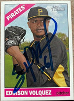 Edinson Volquez Signed 2015 Topps Heritage Baseball Card - Pittsburgh Pirates