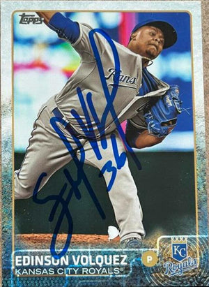 Edinson Volquez Signed 2015 Topps Update Baseball Card - Kansas City Royals - PastPros