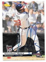 Eduardo Perez Signed 1994 Classic Baseball Card - Richmond Braves