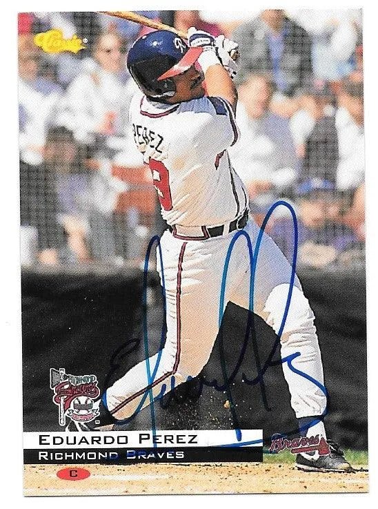 Eduardo Perez Signed 1994 Classic Baseball Card - Richmond Braves