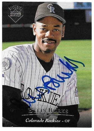 Ellis Burks Signed 1995 Upper Deck Electric Diamond Baseball Card - Colorado Rockies