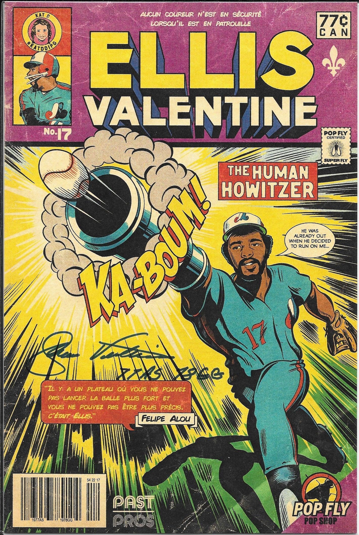 Ellis Valentine - "Human Howitzer" Pop Fly Pop Shop Print #57 – Signed by Ellis Valentine w/ Inscription (RARE) - PastPros