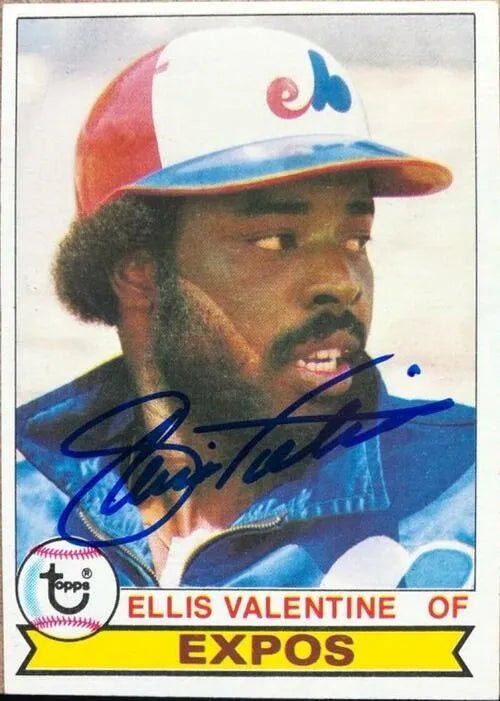 Ellis Valentine Signed 1979 Topps Baseball Card - Montreal Expos