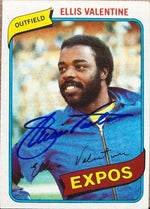 Ellis Valentine Signed 1980 Topps Baseball Card - Montreal Expos