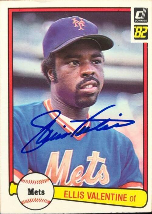 Ellis Valentine Signed 1982 Donruss Baseball Card - New York Mets - PastPros