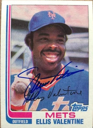Ellis Valentine Signed 1982 Topps Baseball Card - New York Mets