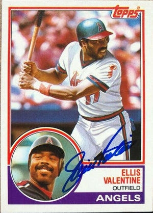 Ellis Valentine Signed 1983 Topps Baseball Card - California Angels - PastPros
