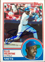 Ellis Valentine Signed 1983 Topps Baseball Card - New York Mets - PastPros