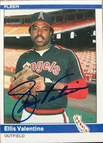 Ellis Valentine Signed 1984 Fleer Baseball Card - California Angels