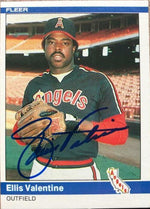 Ellis Valentine Signed 1984 Fleer Baseball Card - California Angels - PastPros