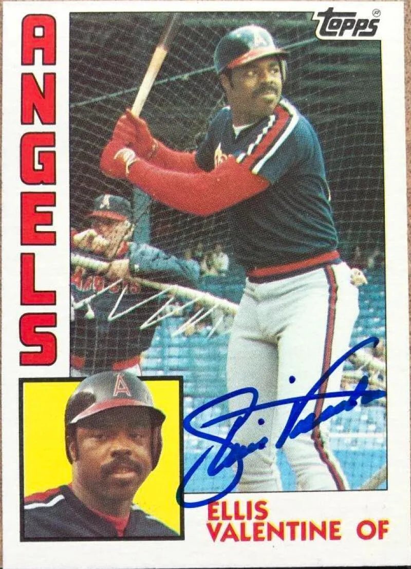 Ellis Valentine Signed 1984 Nestle Baseball Card - California Angels