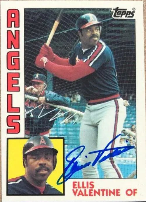 Ellis Valentine Signed 1984 Topps Tiffany Baseball Card - California Angels