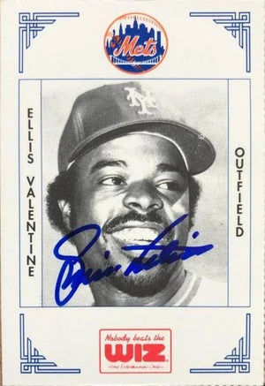 Ellis Valentine Signed 1991 WIZ Baseball Card - New York Mets