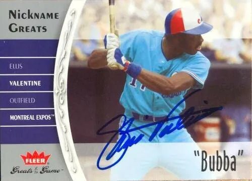 Ellis Valentine Signed 2006 Fleer Nickname Greats Baseball Card - Montreal Expos