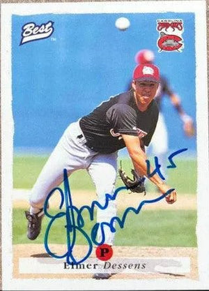 Elmer Dessens Signed 1995 Best Baseball Card - Carolina Mud Cats