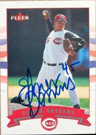 Elmer Dessens Signed 2002 Fleer Baseball Card - Cincinnati Reds