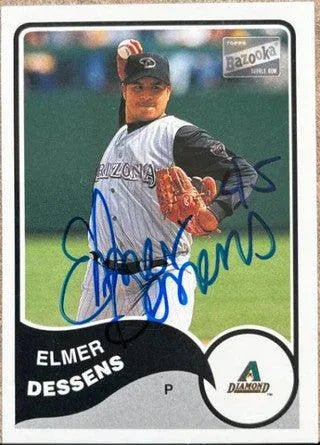 Elmer Dessens Signed 2003 Bazooka Baseball Card - Arizona Diamondbacks