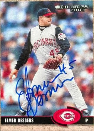 Elmer Dessens Signed 2003 Donruss Baseball Card - Cincinnati Reds