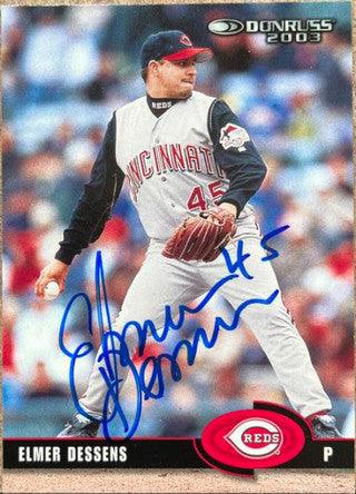 Elmer Dessens Signed 2003 Donruss Baseball Card - Cincinnati Reds - PastPros