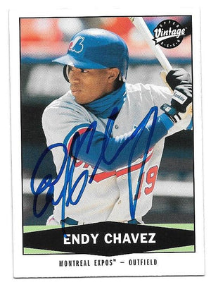 Endy Chavez Signed 2004 Upper Deck Vintage Baseball Card - Montreal Expos - PastPros