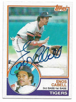 Enos Cabell Signed 1983 Topps Baseball Card - Detroit Tigers