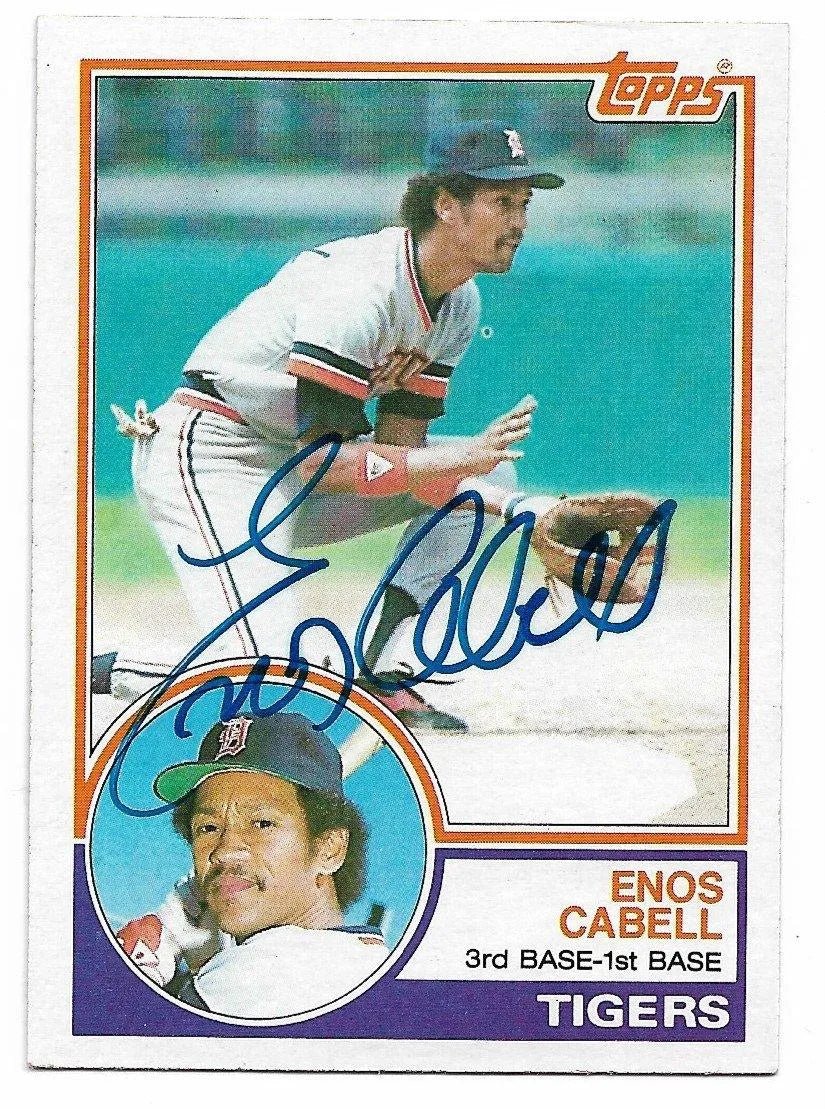 Enos Cabell Signed 1983 Topps Baseball Card - Detroit Tigers