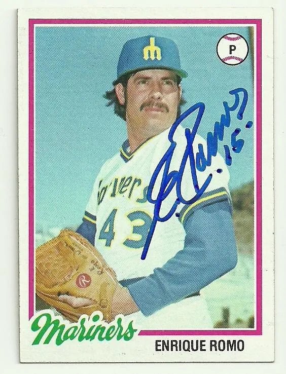 Enrique Romo Signed 1978 Topps Baseball Card - Seattle Mariners