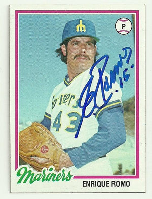 Enrique Romo Signed 1978 Topps Baseball Card - Seattle Mariners - PastPros