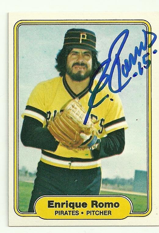 Enrique Romo Signed 1982 Fleer Baseball Card - Pittsburgh Pirates - PastPros