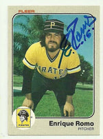 Enrique Romo Signed 1983 Fleer Baseball Card - Pittsburgh Pirates