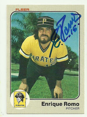 Enrique Romo Signed 1983 Fleer Baseball Card - Pittsburgh Pirates - PastPros