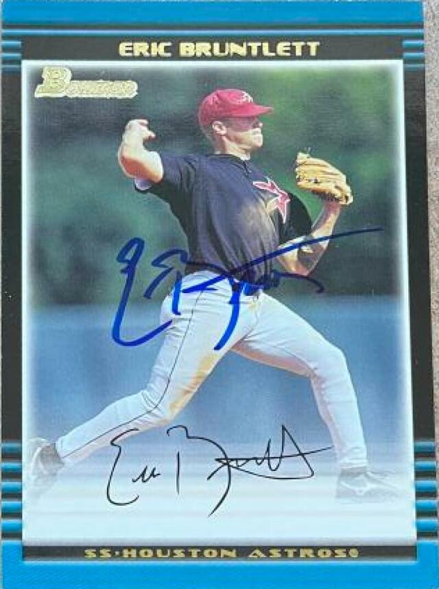 Eric Bruntlett Signed 2002 Bowman Baseball Card - Houston Astros - PastPros