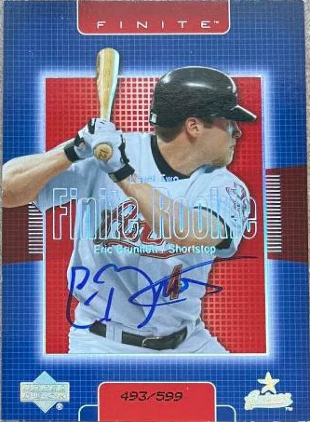 Eric Bruntlett Signed 2003 Upper Deck Finite Baseball Card - Houston Astros LE/599