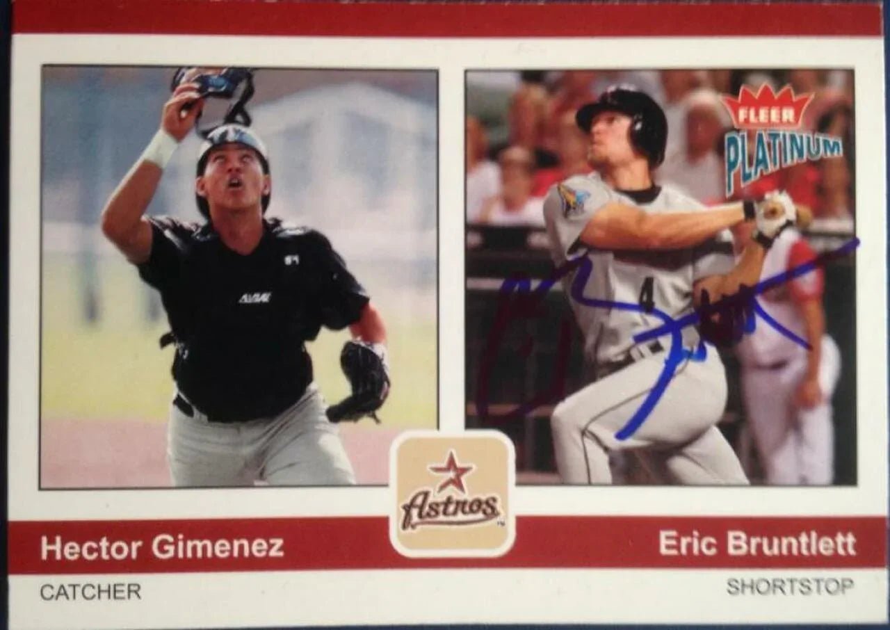 Eric Bruntlett Signed 2004 Fleer Platinum Baseball Card - Houston Astros