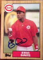 Eric Davis Signed 1987 Topps Baseball Card - Cincinnati Reds